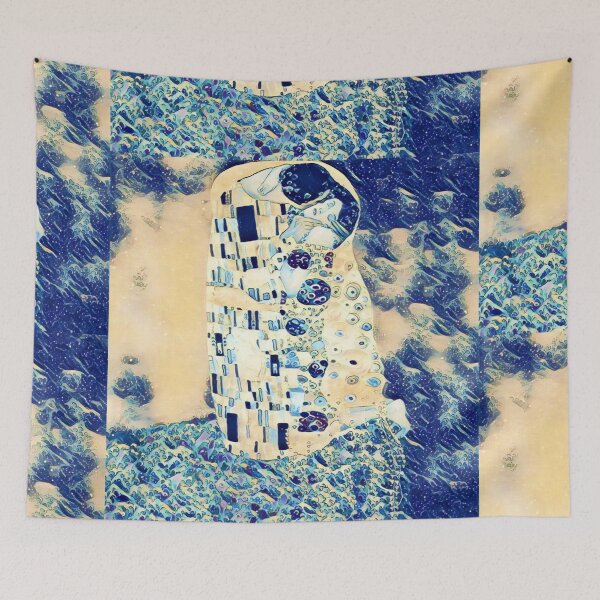 Item preview, The Great Wave off Kanagawa and The Kiss by Gustav Klimt. designed and sold by CristalleLisa.
