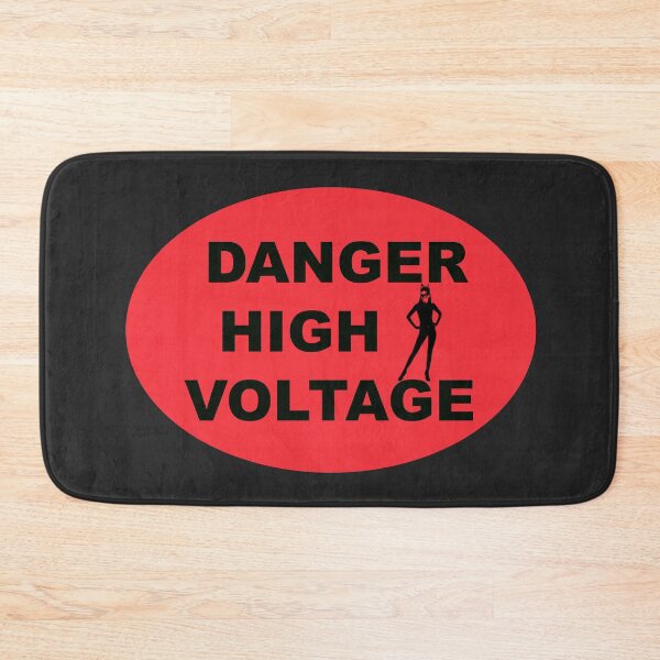 Item preview, DANGER HIGH VOLTAGE cat lady industrial style sign designed and sold by lobodelnoir.