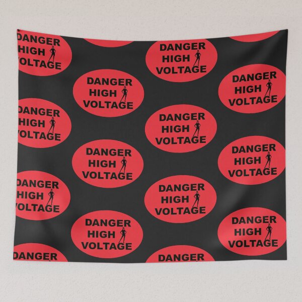 Item preview, DANGER HIGH VOLTAGE cat lady industrial style sign designed and sold by lobodelnoir.