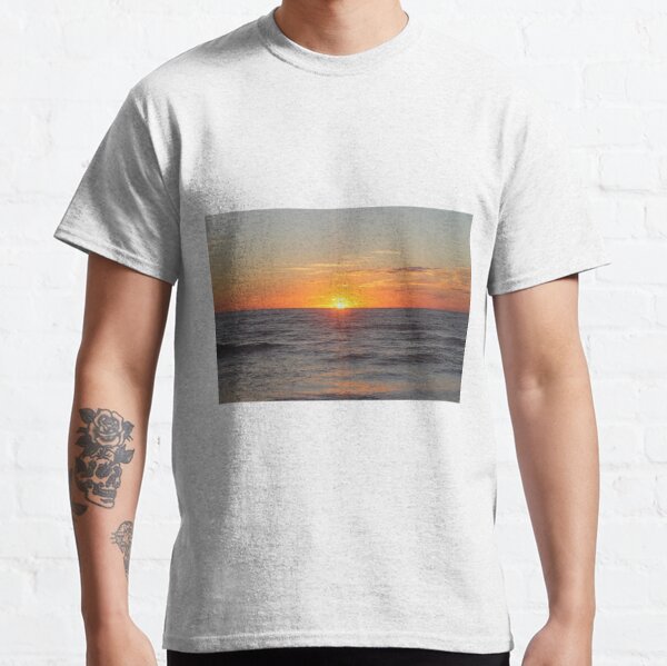 SunRise, Ocean, Waves, rising of the sun, #sunup, #rising, rise, uprise, dawn, morning, aurora, reveille, cockcrow, #SunRise Classic T-Shirt