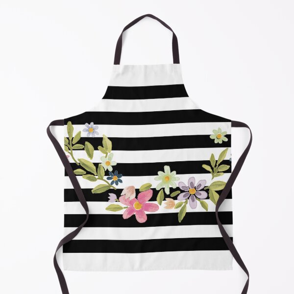 Item preview, Simple Elegant Feminine Chic Modern Black Stripes Pretty Pink Flowers designed and sold by PRETTY-PEARLS.
