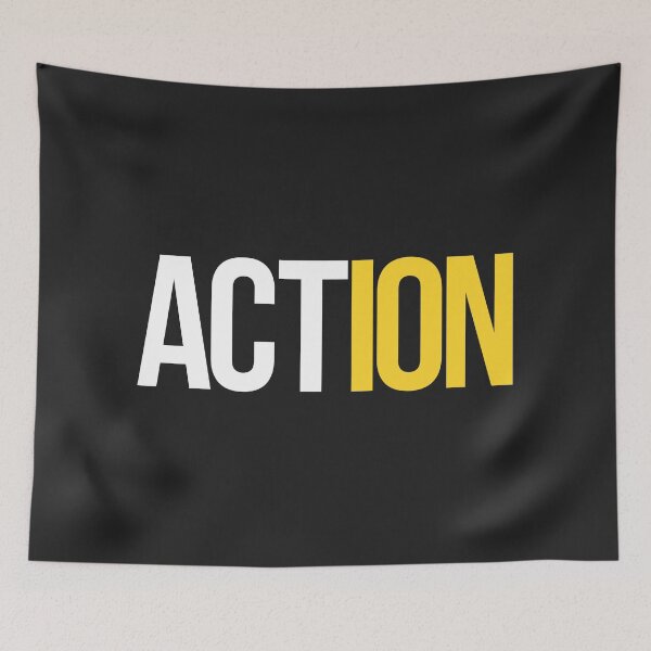 Item preview, Action - Motivation Word Typography T-Shirt Design designed and sold by DahiyaTees.