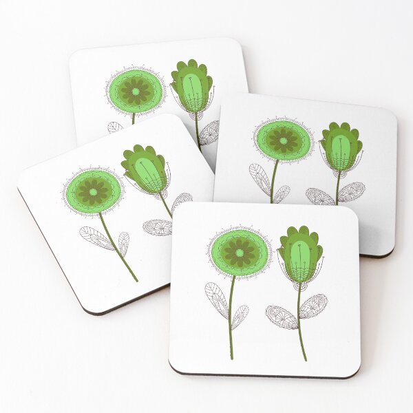 Item preview, Beautiful Boho / Retro Green Coloured Flowers Floral Design: designed and sold by LifeAndWonder.