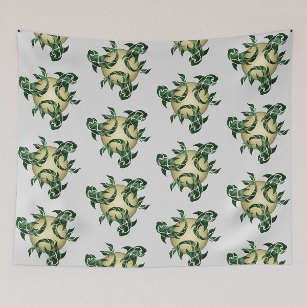 Item preview, green fish over golden ball designed and sold by octo-PS.