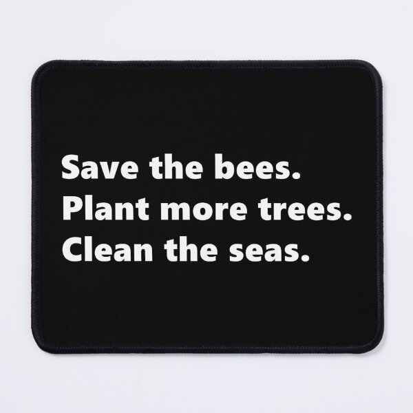 Item preview, Save the bees, Plant more trees, Clean the seas, environmental nature quote lettering digital illustration designed and sold by AlmightyClaire.