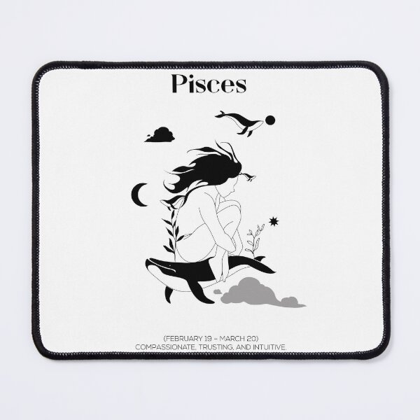 Aperçu de l'œuvre signe zodiaque poisson horoscope , poster art astrologie , tarot style illustration créée et vendue par Printsstore.