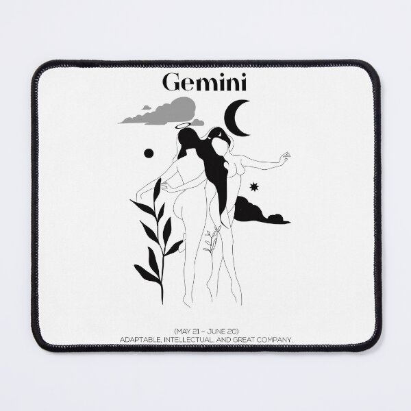 Aperçu de l'œuvre signe zodiaque gémeaux horoscope , poster art astrologie , tarot style illustration créée et vendue par Printsstore.