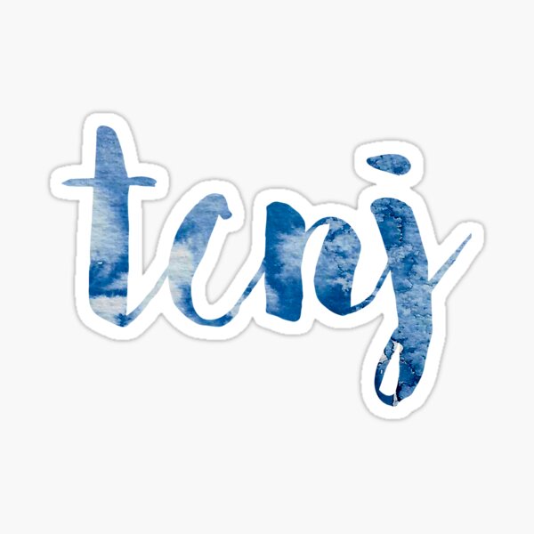 Item preview, TCNJ sticker: cloudy cursive design designed and sold by Sam Palahnuk.