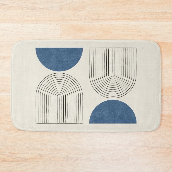 Arch Balance Blue - Mid century modern Bath Mat
