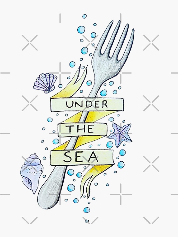 Thumbnail 3 of 3, Sticker, Under the Sea Dinglehopper designed and sold by littlemooart.