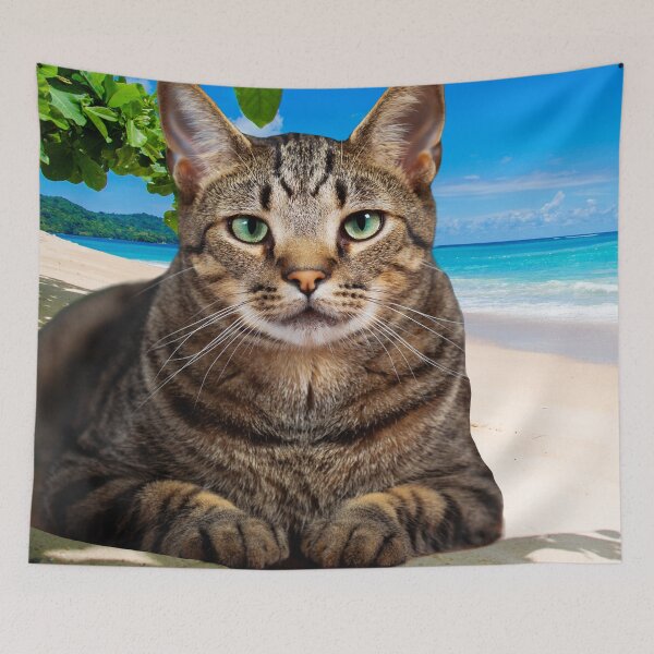 Item preview, Surreal photos with giant cats on the beach. Catzilla. Photoshop design of giant surreal cats in the city designed and sold by EMIPRINCESS.