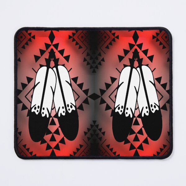 Item preview, Red / Grey Gradient / Black Double Feather Native Print designed and sold by JMWCD.