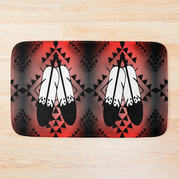 Item preview, Red / Grey Gradient / Black Double Feather Native Print designed and sold by JMWCD.