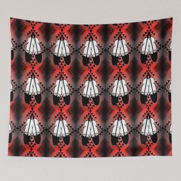 Item preview, Red / Grey Gradient / Black Double Feather Native Print designed and sold by JMWCD.
