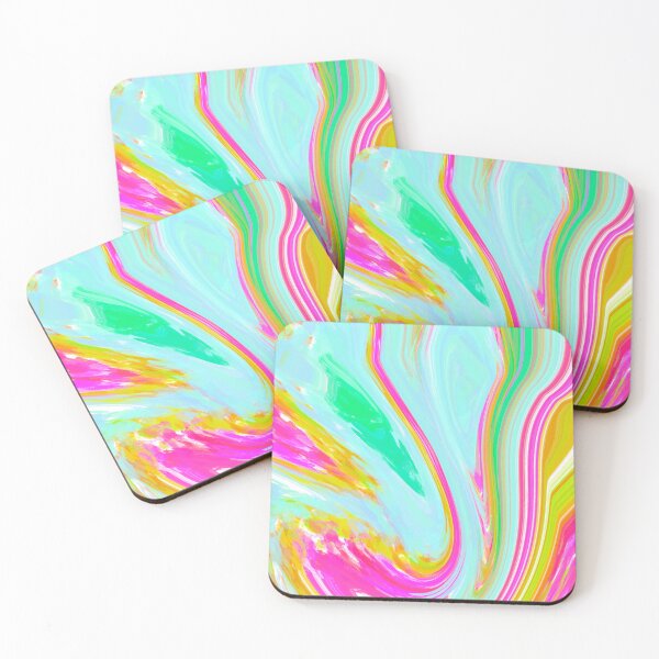 Item preview, Multicolor Pink, Mint Green, Blue, Yellow and White Marble Pattern Design designed and sold by theprintedclub.