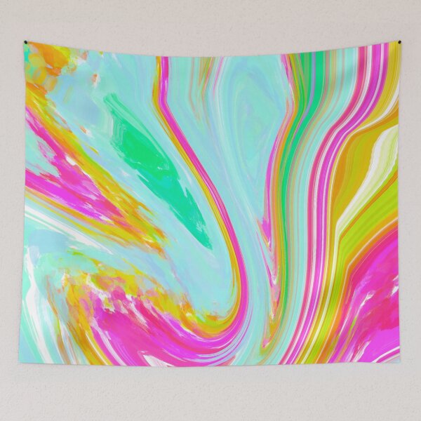 Item preview, Multicolor Pink, Mint Green, Blue, Yellow and White Marble Pattern Design designed and sold by theprintedclub.