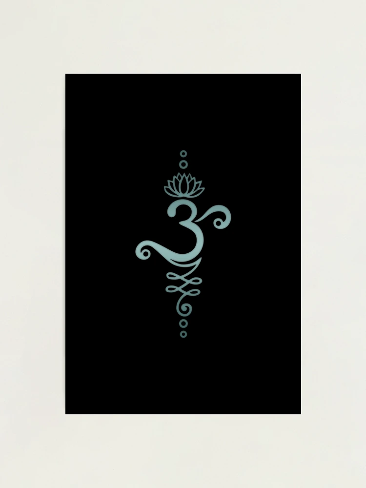 OM Lotus Mandala Yoga Spiritual Symbols in Black & Palestine