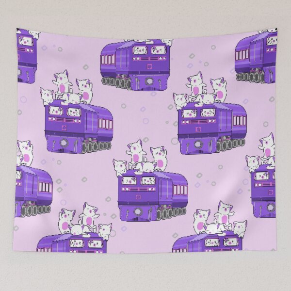 Item preview,  Cute Kawaii Cats on the Train Pattern designed and sold by Branislava Tir .