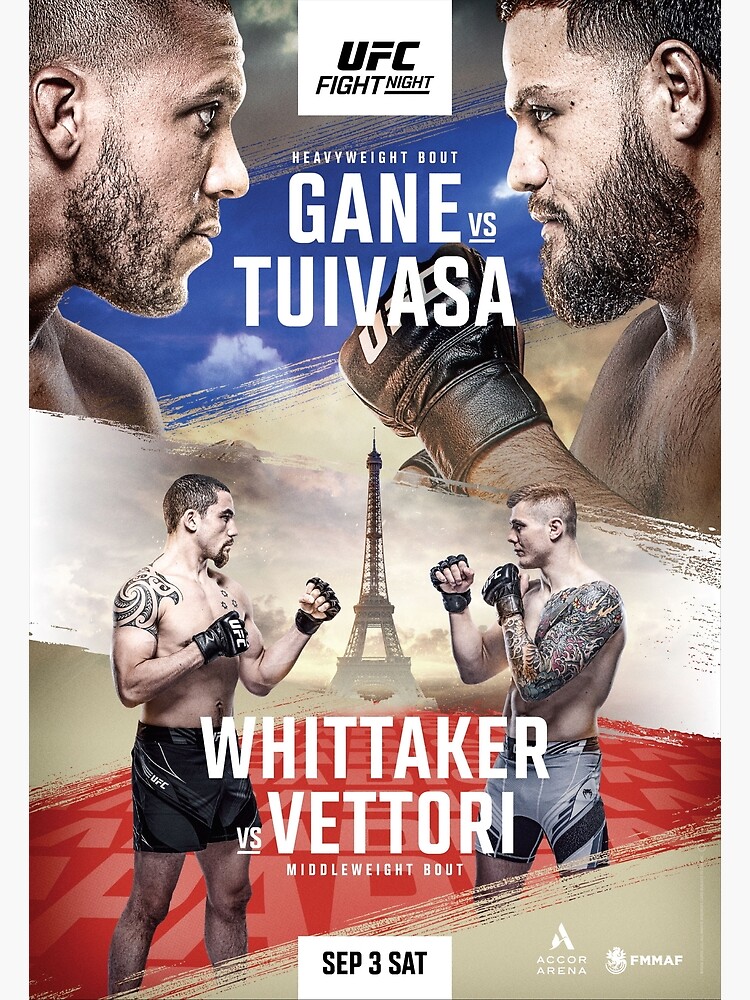 "UFC PARIS Gane Vs Tuivasa" Poster for Sale by mikey2468 Redbubble