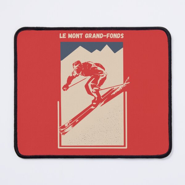 Item preview, Mont Grand-Fonds in La Malbaie, Charlevoix, Lynx, Capitale-Nationale, Quebec, Canada, North America - Vintage Red Ski Poster for Mountain Alpine Skier designed and sold by Vintage-TM.