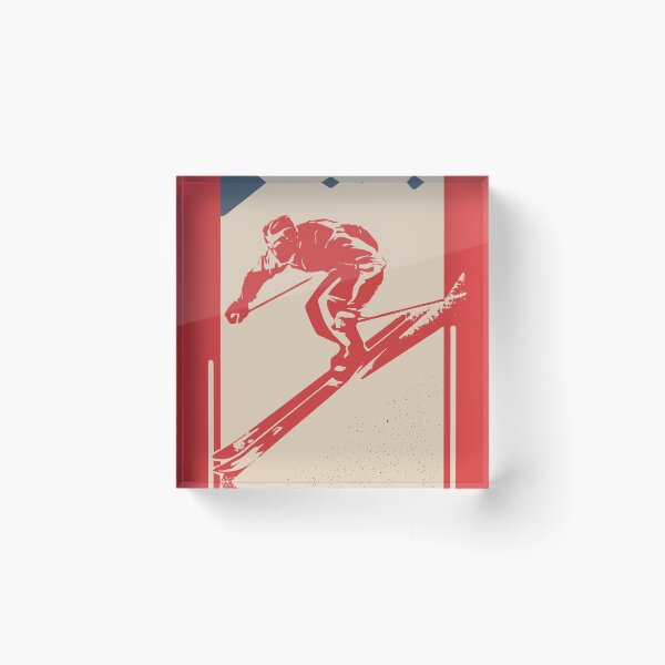 Item preview, Mont Grand-Fonds in La Malbaie, Charlevoix, Lynx, Capitale-Nationale, Quebec, Canada, North America - Vintage Red Ski Poster for Mountain Alpine Skier designed and sold by Vintage-TM.