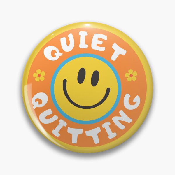 Item preview, Quiet quitting quote - happy emoji smiley in hippie style designed and sold by SICK-SENSE.