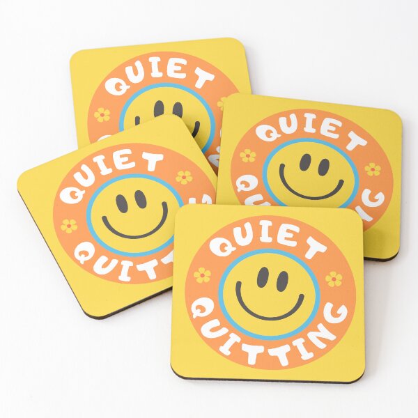 Item preview, Quiet quitting quote - happy emoji smiley in hippie style designed and sold by SICK-SENSE.