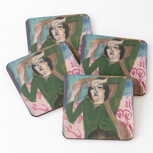 Item preview, Ernst Ludwig Kirchner Woman in a Green Jacket  designed and sold by Vintage Wall Art.