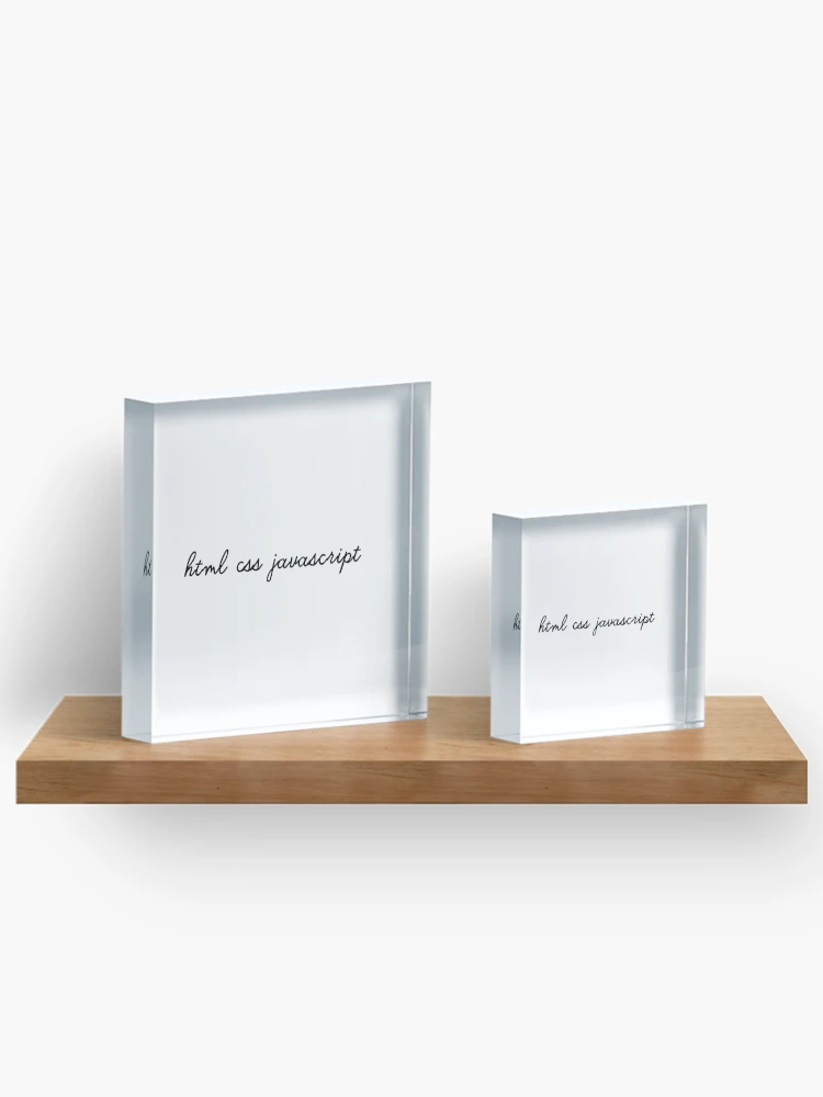 Thumbnail 3 of 5, Acrylic Block, HTML CSS JavaScript (Inverted) designed and sold by developer-gifts.