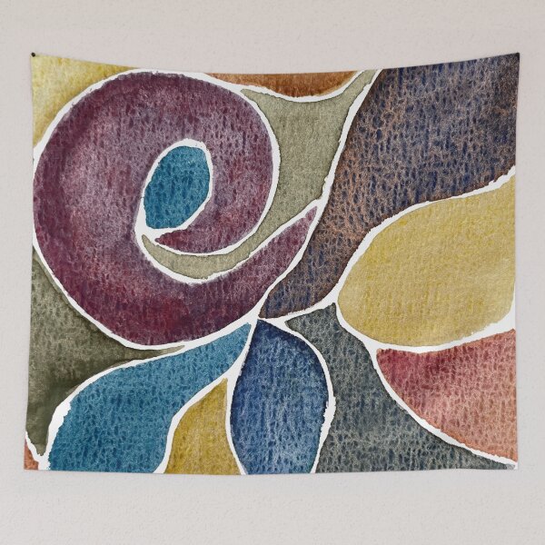 Artikelvorschau, Erdtöne handgemachte Aquarell abstrakte Formen entworfen und verkauft von Jeanette Cefre.