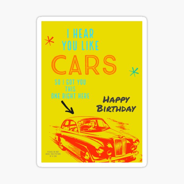 "Happy Birthday Cars" Sticker for Sale by DEEPcallstodeep Redbubble