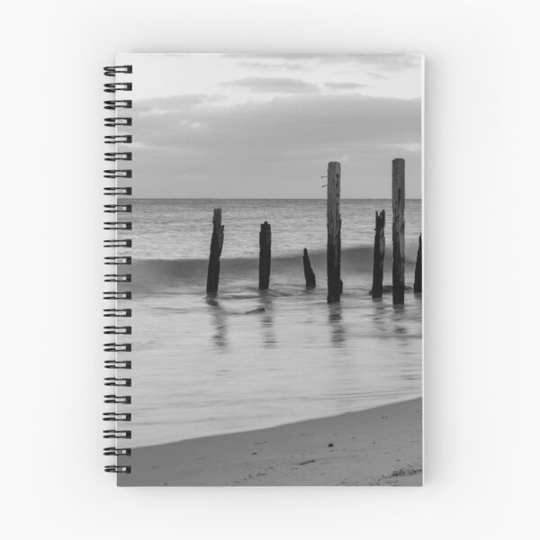 Item preview, Port Willunga Jetty at sunset in monochrome designed and sold by Elana Bailey.