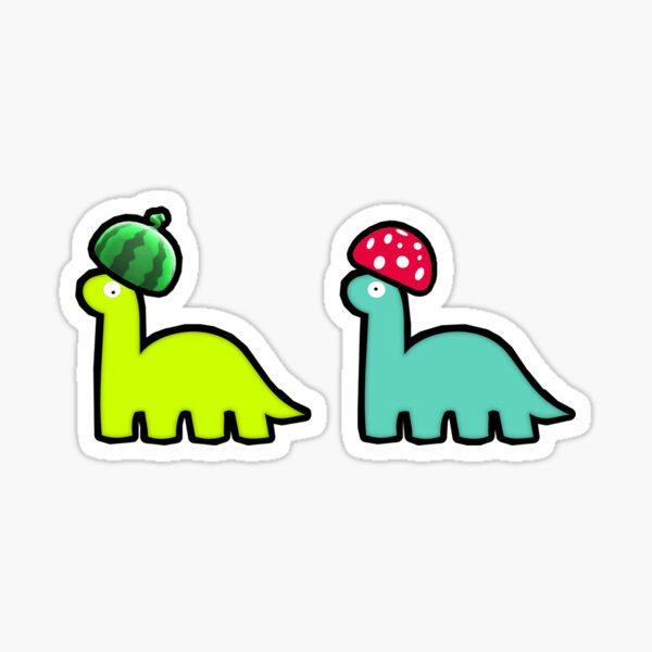 Cute Brontosaurus Cottagecore Dinosaur - Watermelon Sticker