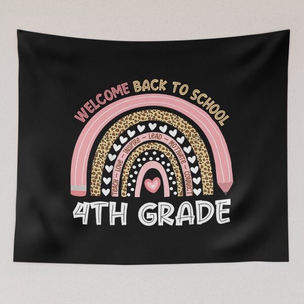 Item preview, Welcome Back To School 4th Grade Teacher Rainbow Leopard designed and sold by scrawnymisfit85.