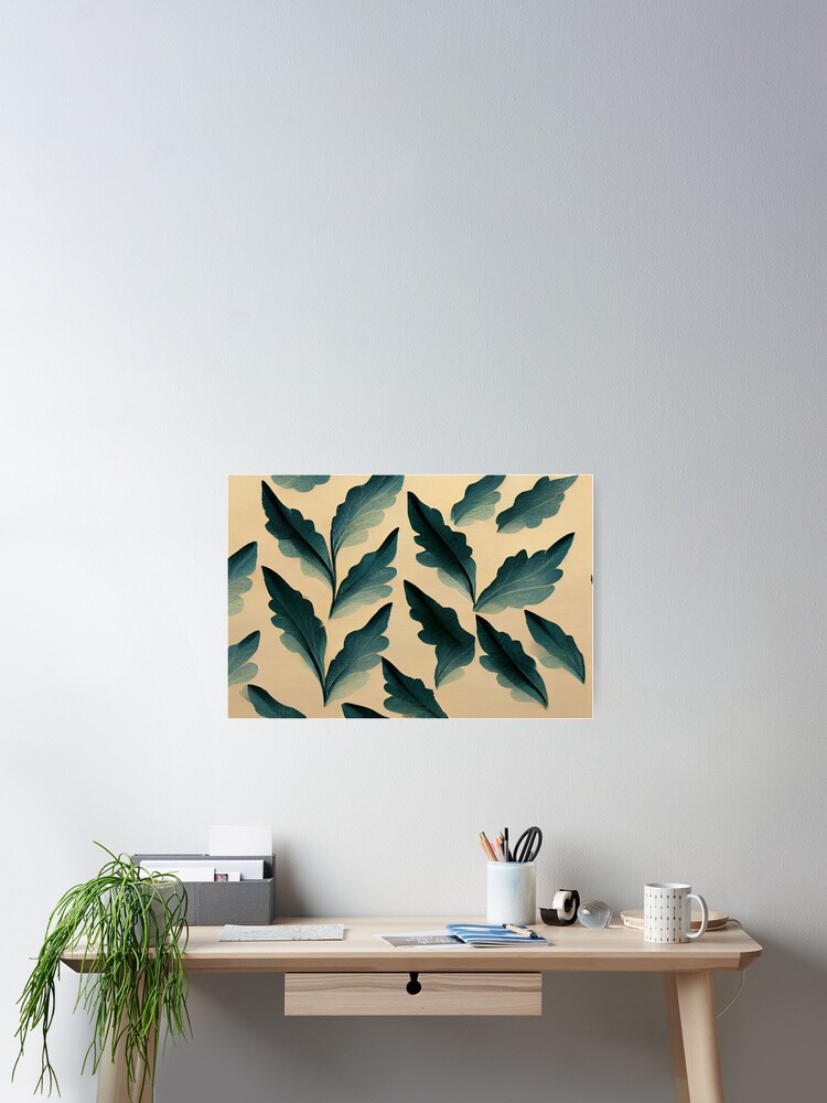Thumbnail 2 of 3, Poster, Repeating Leaf Pattern designed and sold by samjoule.