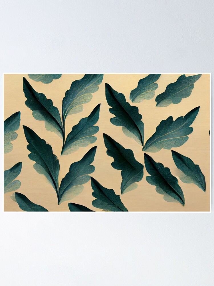 Thumbnail 1 of 3, Poster, Repeating Leaf Pattern designed and sold by samjoule.