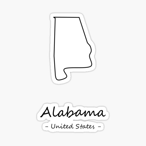 Alabama State Minimal Map Alabama Map Outline Sticker For Sale By Ariham Redbubble 5947