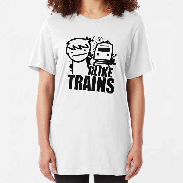 ASDF T-Shirt I Like Trains Slim Fit T-Shirt