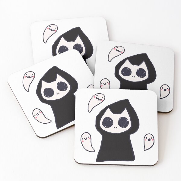 Item preview, Cute Grim reaper cat and ghosts  designed and sold by Mayarart.