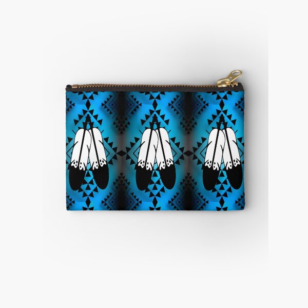 Item preview, Sky Blue / Grey Gradient / Black Double Feather Native Print designed and sold by JMWCD.