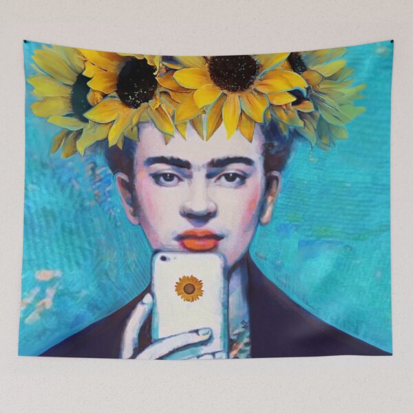 Item preview, Self portrait with sunflowers designed and sold by MontekkiArt.