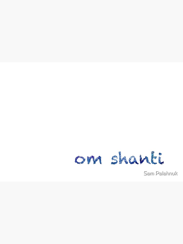 Om Shanti sticker: abstract navy blue pattern, chalky font by sampalahnukart