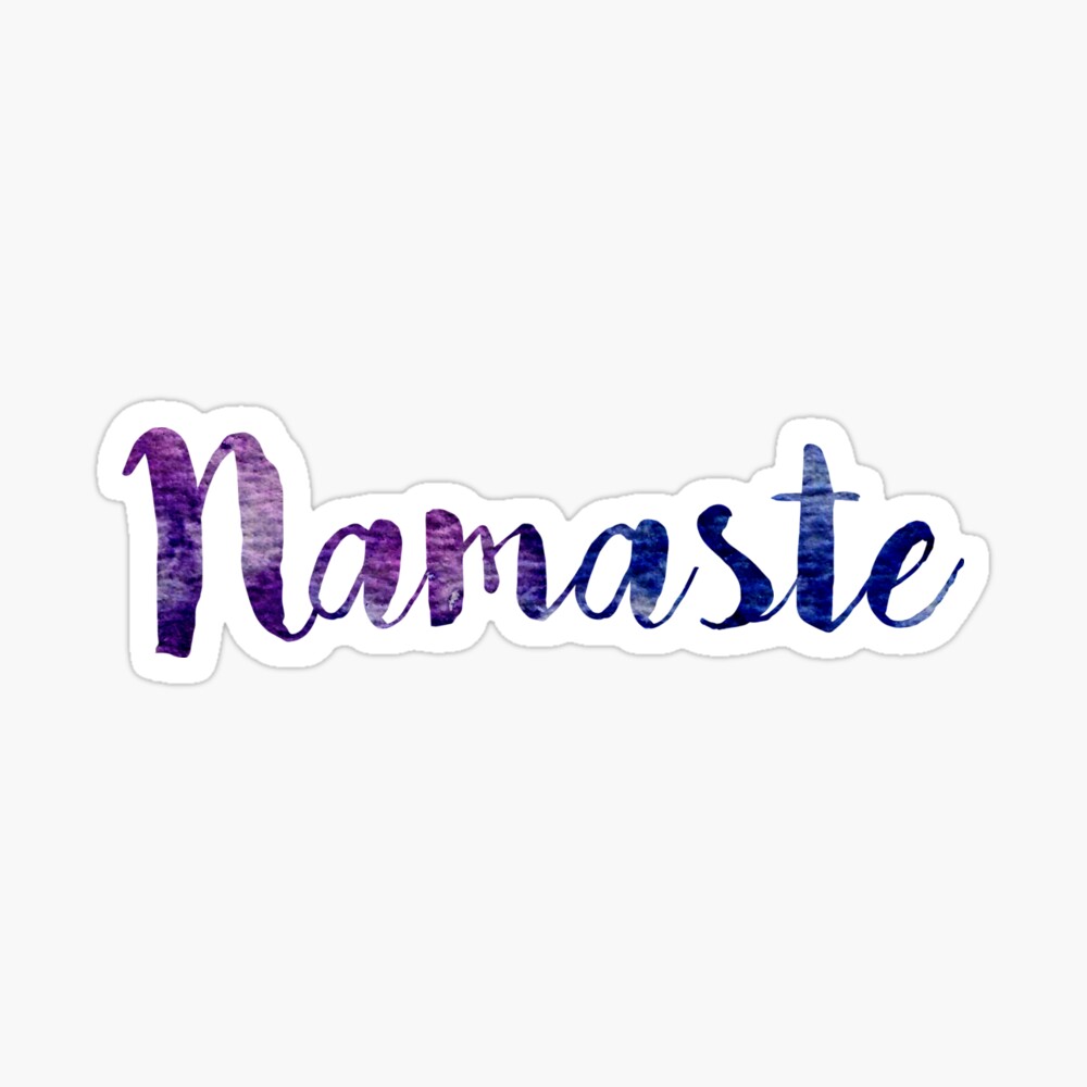 Namaste sticker: dark purple and blue cursive Sticker
