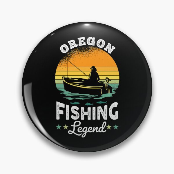 Item preview, Oregon Fishing Legend Retro Sunset Fisher designed and sold by SyiKey.