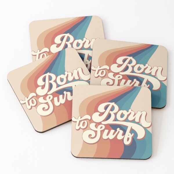 Item preview, Born to surf | retro rainbow sunset design designed and sold by MamSelle.