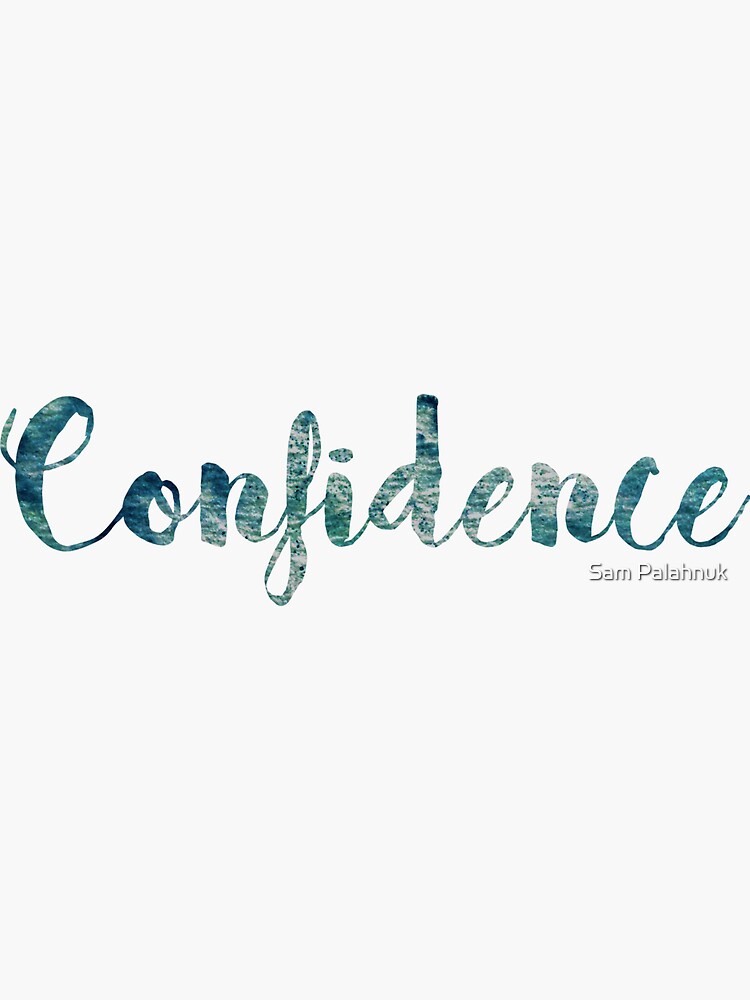 Confidence Sticker: green and blue watercolor cursive by sampalahnukart