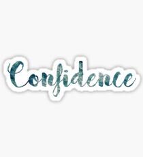 Confidence Sticker: green and blue watercolor cursive Sticker