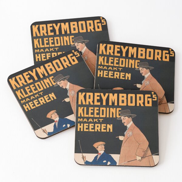 Item preview, KREYMBORG'S KLEEDING MAAKT HEEREN 1905 Vintage Dutch Clothing Advertisement Poster  designed and sold by retroposters.
