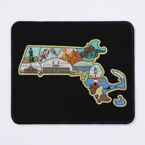 Item preview, Vintage Massachusetts Map - Cape Cod Salem Mount Greylock Souvenir designed and sold by merchzy.