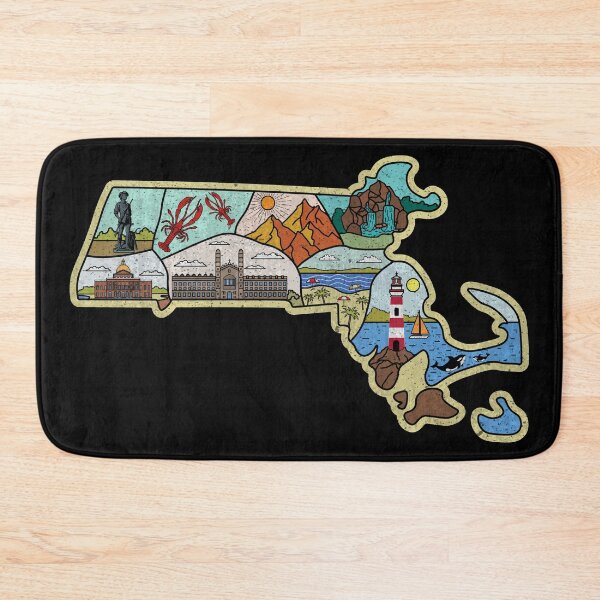 Item preview, Vintage Massachusetts Map - Cape Cod Salem Mount Greylock Souvenir designed and sold by merchzy.